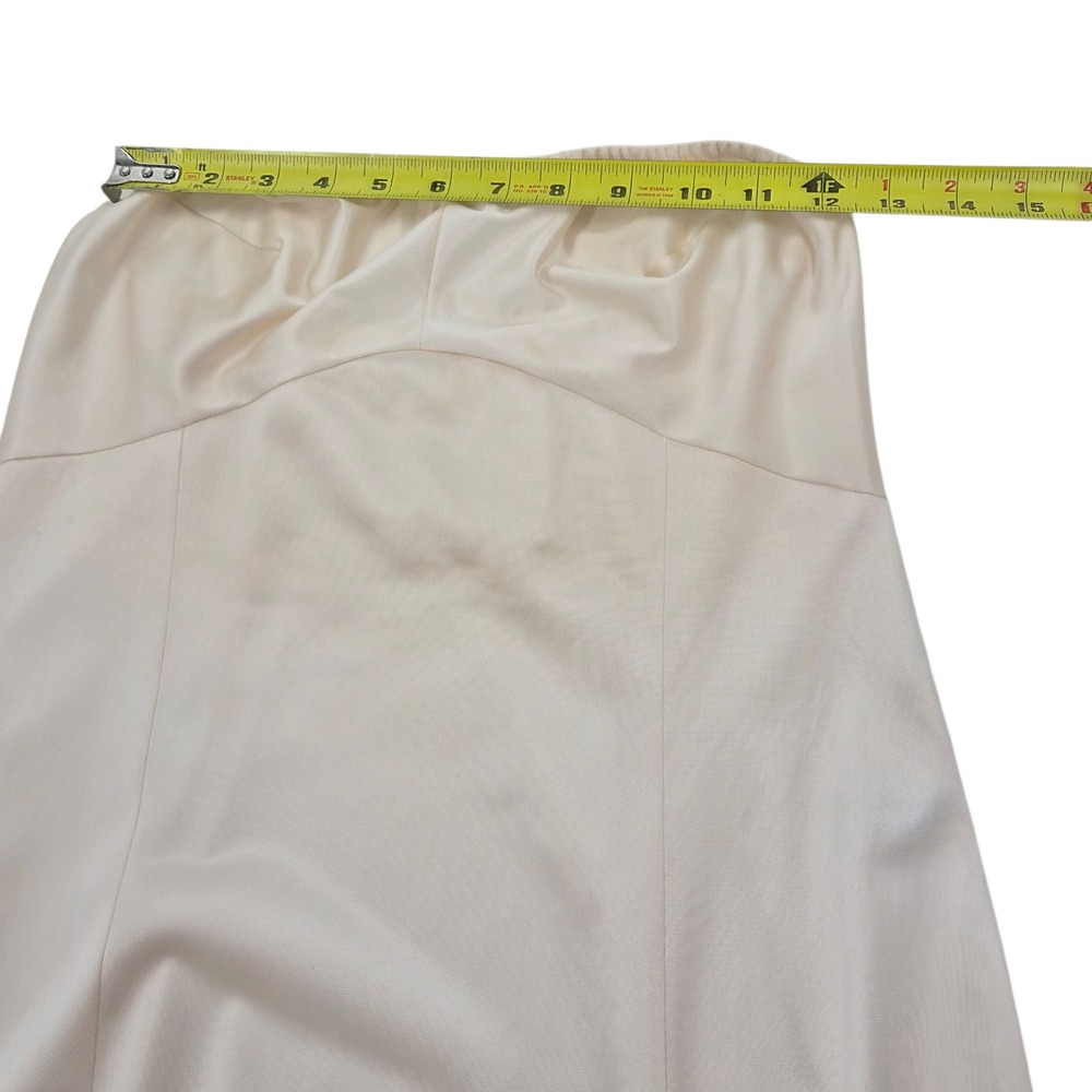 Vanity Fair Vintage Maxi Strapless Slip Cream Lace Trim Nylon USA Size 36LL - Picture 10 of 12